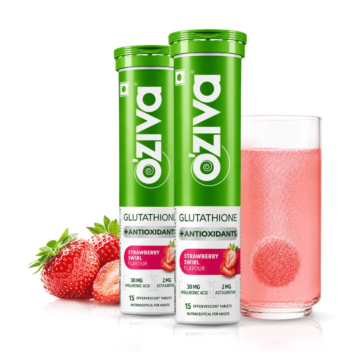 OZiva Bioactive Glutathione Tablets, Strawberry Swirl · MiniExpress